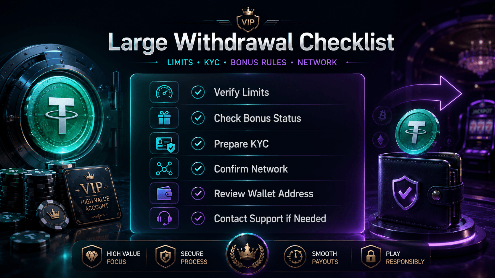 Large withdrawal checklist visual