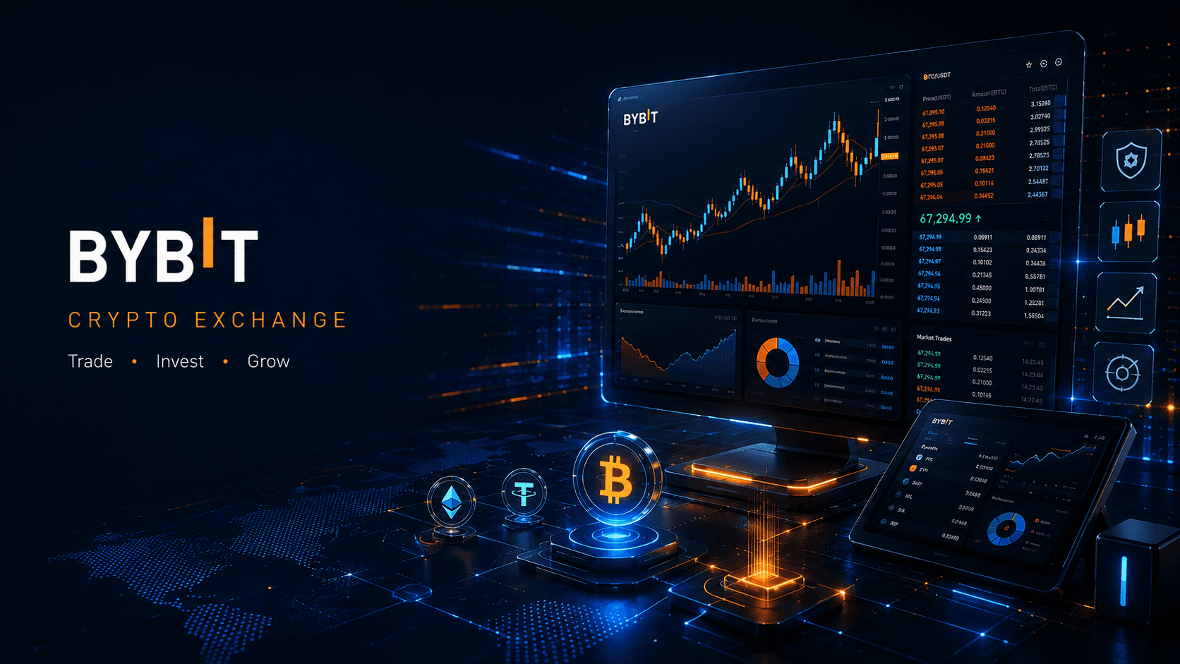 Interface premium de negociação de uma exchange de criptomoedas