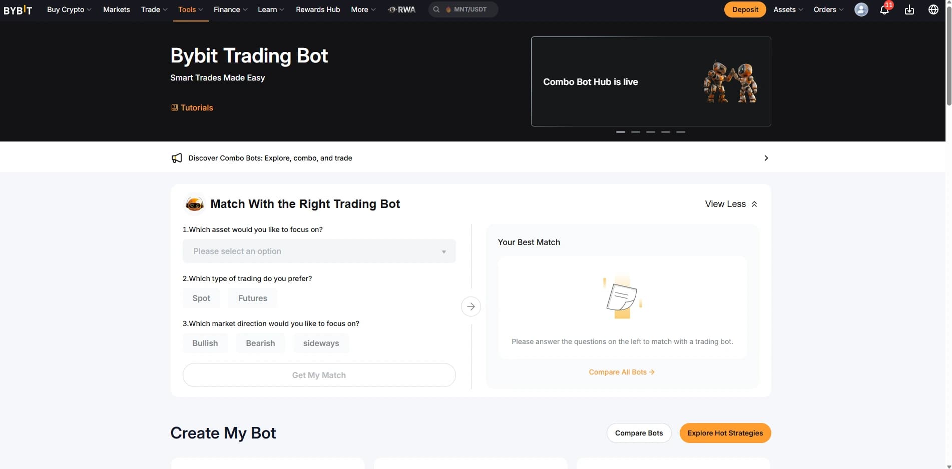 Инструмент подбора trading bots Bybit