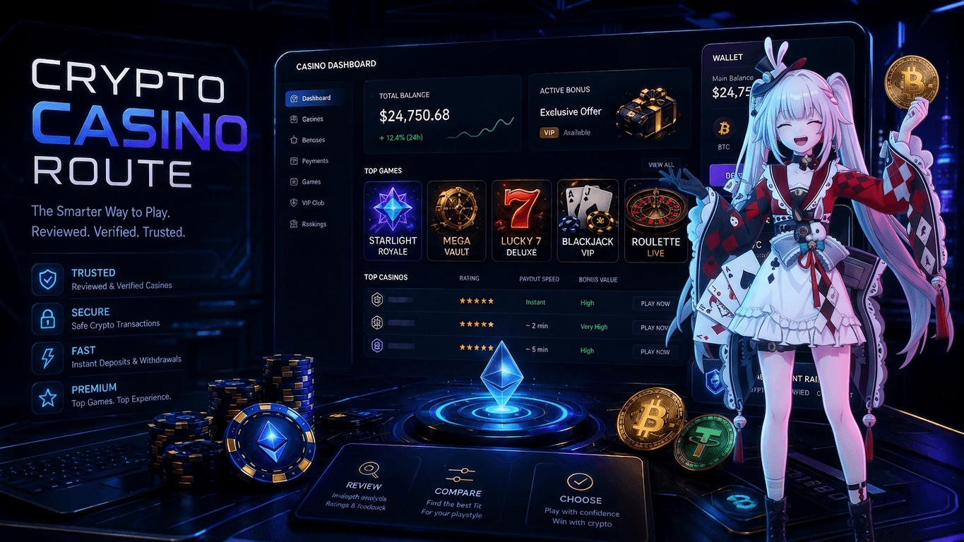 Generic crypto casino bonus dashboard visual